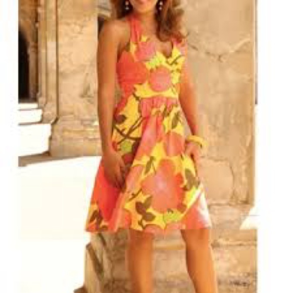 Trina‎ Turk Colorful Floral Halter Dress Size 14